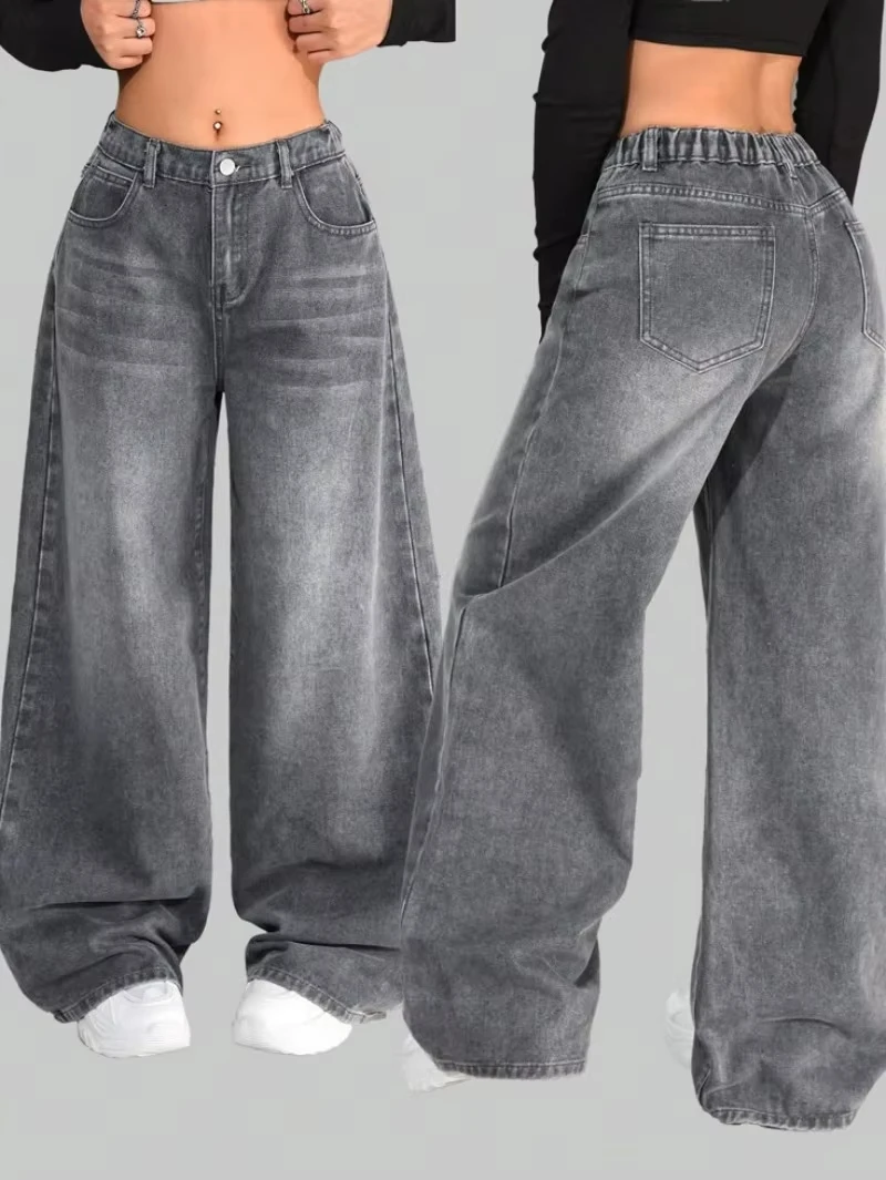 American New Fashion Oversized Pattern Printed Washed Jeans Men Y2K Gothic Rock Popular Casual Joker High Waist Wide Leg Pants American New Fashion Oversized Pattern Printed Washed Jeans Men Y2K Gothic Rock Popular Casual Joker High Waist Wide Leg Pants - Image 12