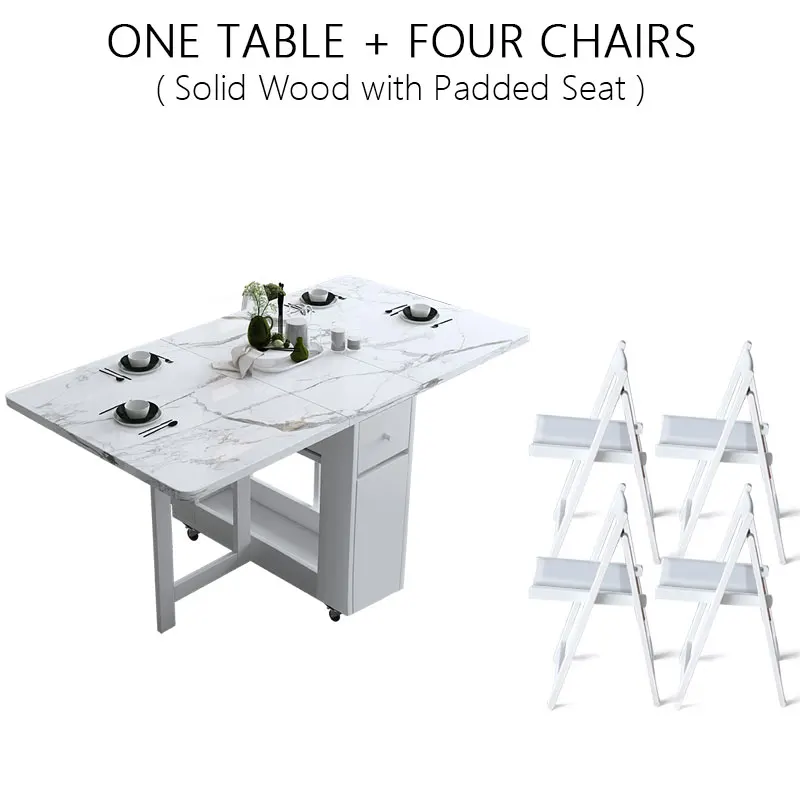 Fashion White Color Folding Dining Table Furniture Yemek Masasi Multifunctional Rectangle Foldable Dining Table Folding Chairs Fashion White Color Folding Dining Table Furniture Yemek Masasi Multifunctional Rectangle Foldable Dining Table Folding Chairs - Image 7