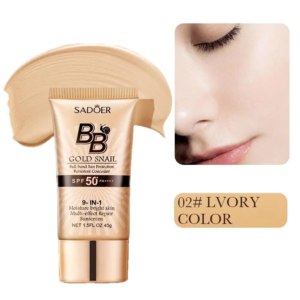 Sadoer Gold Snail Sunscreen Bb Cream Foundation Concealer Moisturizing Isolation Cream Spf50+Pa+++ 40G Facial Moisturizer Sadoer Gold Snail Sunscreen Bb Cream Foundation Concealer Moisturizing Isolation Cream Spf50+Pa+++ 40G Facial Moisturizer - Image 8