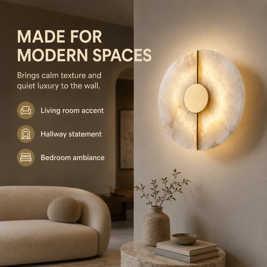 Moderne Luxuriöse Kreative Led-Wandleuchte - Alabaster Led-Wandlampe Für Schlafzimmer, Nachttisch, Wohnzimmer, Flur, Innendekor-Beleuchtung Moderne Luxuriöse Kreative Led-Wandleuchte - Alabaster Led-Wandlampe Für Schlafzimmer, Nachttisch, Wohnzimmer, Flur, Innendekor-Beleuchtung - Image 4