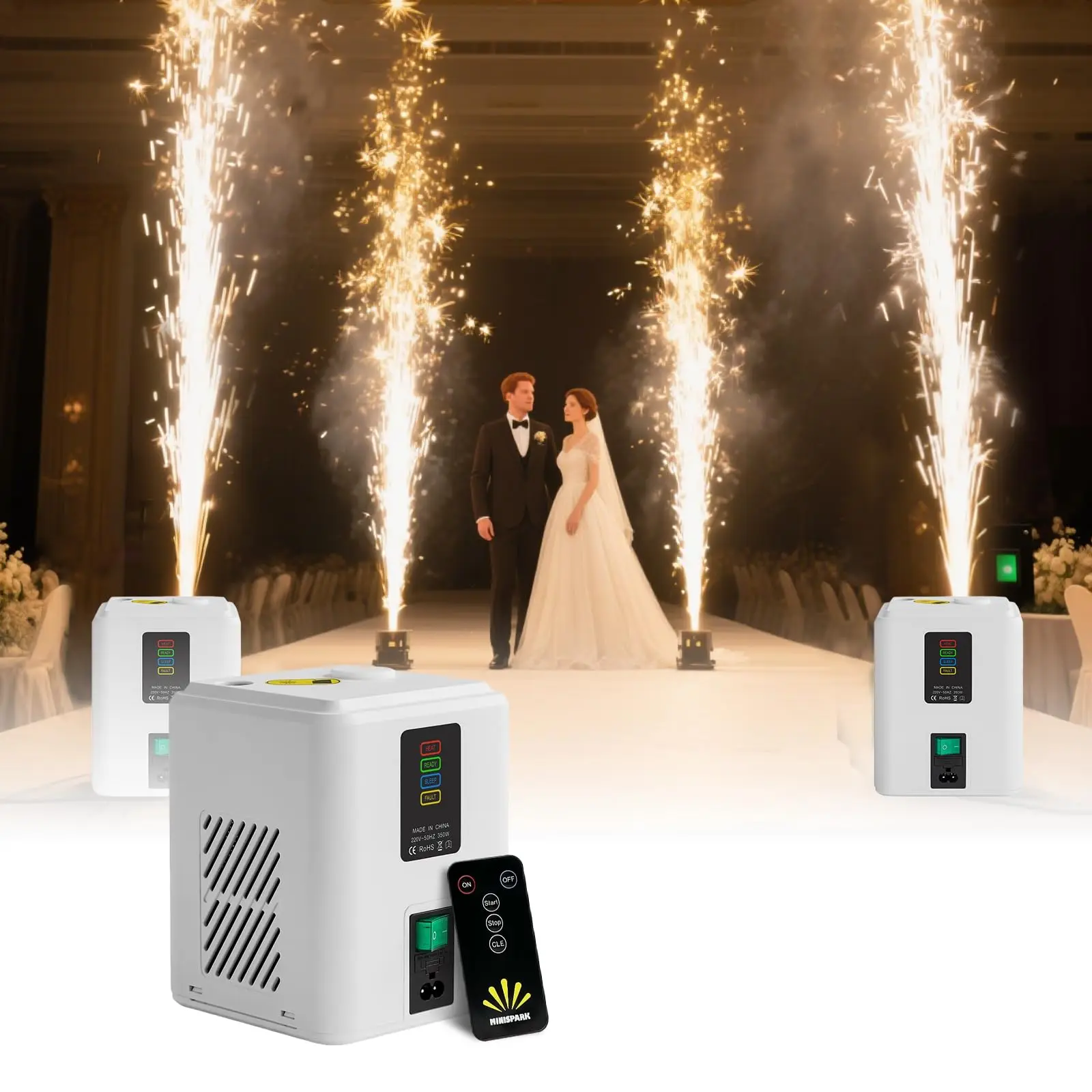 350W Mini Kaltfunkeneffektmaschine Bühneneffekte Drahtlose Fernbedienung Dj-Ausrüstung Party Fontänen-Funkeneffektmaschine Disco Hochzeit 350W Mini Kaltfunkeneffektmaschine Bühneneffekte Drahtlose Fernbedienung Dj-Ausrüstung Party Fontänen-Funkeneffektmaschine Disco Hochzeit - Image 7