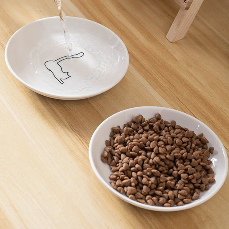 【F】Ceramic Cat Plates With Silicone Anti Slip Pad Pet Cat Snack Bowl Cute Kitten Food Bowl Pet Kitten Water Bowl Pet Supplies 【F】Ceramic Cat Plates With Silicone Anti Slip Pad Pet Cat Snack Bowl Cute Kitten Food Bowl Pet Kitten Water Bowl Pet Supplies - Image 10