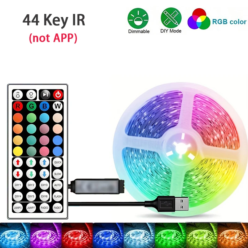 1–40 M Rgb Led Streifen 5V Usb – Musik-Synchronisation Mit Fernbedienung Für Zimmer, Tv Und Party 1–40 M Rgb Led Streifen 5V Usb – Musik-Synchronisation Mit Fernbedienung Für Zimmer, Tv Und Party - Image 9