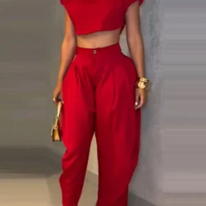 Neue Sommer Mode frauen Hohe Taille Hosen Top Zwei-stück Set Für Frauen Elegante Schwarz Casual Zwei Stück outfits Frau