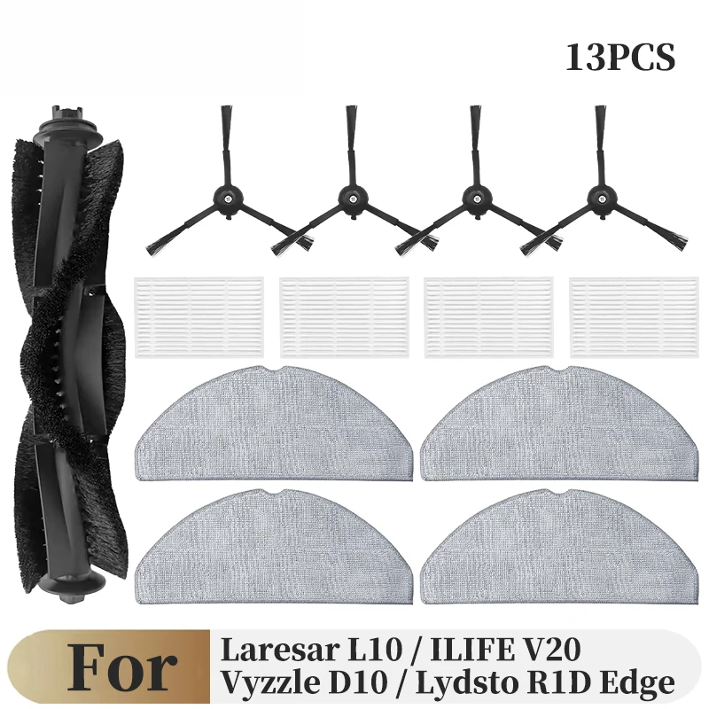 Für (Ilife V20 / Vyzzle D10 / Laresar L10 / Lydsto R1D Edge / Roidmi Eve Rook S) Ersatzteile: Hauptbürste, Seitenbürste, Filter, Wischmopp Für (Ilife V20 / Vyzzle D10 / Laresar L10 / Lydsto R1D Edge / Roidmi Eve Rook S) Ersatzteile: Hauptbürste, Seitenbürste, Filter, Wischmopp - Image 10