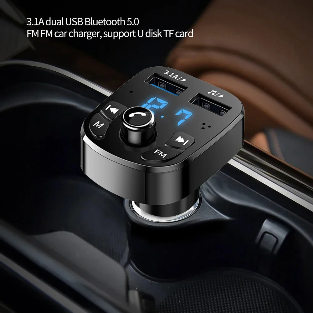 Freisprecheinrichtung Bluetooth 5.0 Mp3 Auto-Ladegerät Fm-Transmitter Kabelloser Dual-Player Bluetooth Led-Anzeige Dual-Usb-Autoladegerät Freisprecheinrichtung Bluetooth 5.0 Mp3 Auto-Ladegerät Fm-Transmitter Kabelloser Dual-Player Bluetooth Led-Anzeige Dual-Usb-Autoladegerät - Image 6
