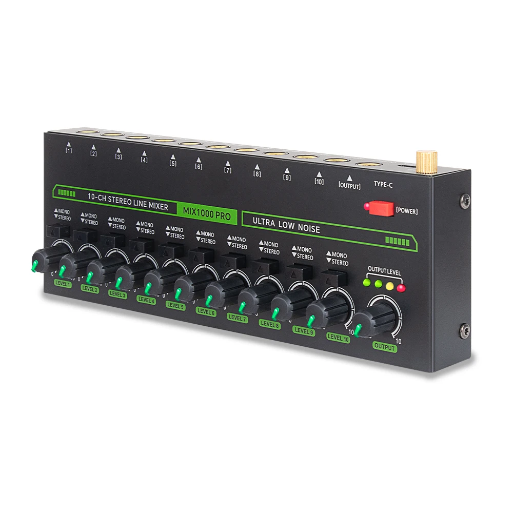 10-Kanal-Audiomischer – Tragbarer Mini-Stereomixer Mit Usb-Stromversorgung Für Studioaufnahmen, Homerecording &Amp; Flexible Audio-Setups 10-Kanal-Audiomischer – Tragbarer Mini-Stereomixer Mit Usb-Stromversorgung Für Studioaufnahmen, Homerecording &Amp; Flexible Audio-Setups - Image 2
