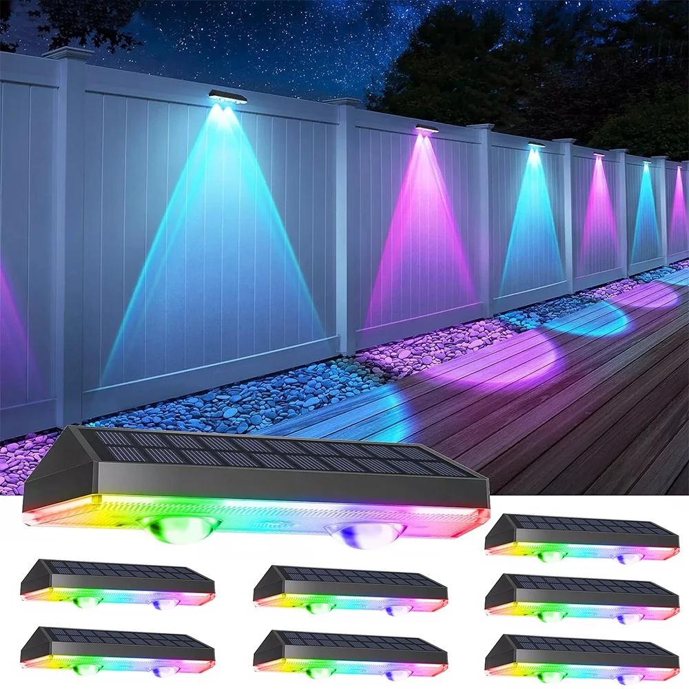 4 Stücke Solar Zaun Licht Rgb Farbwechsel Outdoor Garten Hof Dekor Schritt Lampe Ip65 Wasserdichte Pathway Wand Treppen Lampe Balkon 4 Stücke Solar Zaun Licht Rgb Farbwechsel Outdoor Garten Hof Dekor Schritt Lampe Ip65 Wasserdichte Pathway Wand Treppen Lampe Balkon