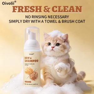 Trockenreinigungsschaum für Haustiere ohne Ausspülen, Hunde- und Katzen-Duschgel, Shampoo, Deodorant mit Haferduft, Langanhaltender Duft, Haustierzubehör