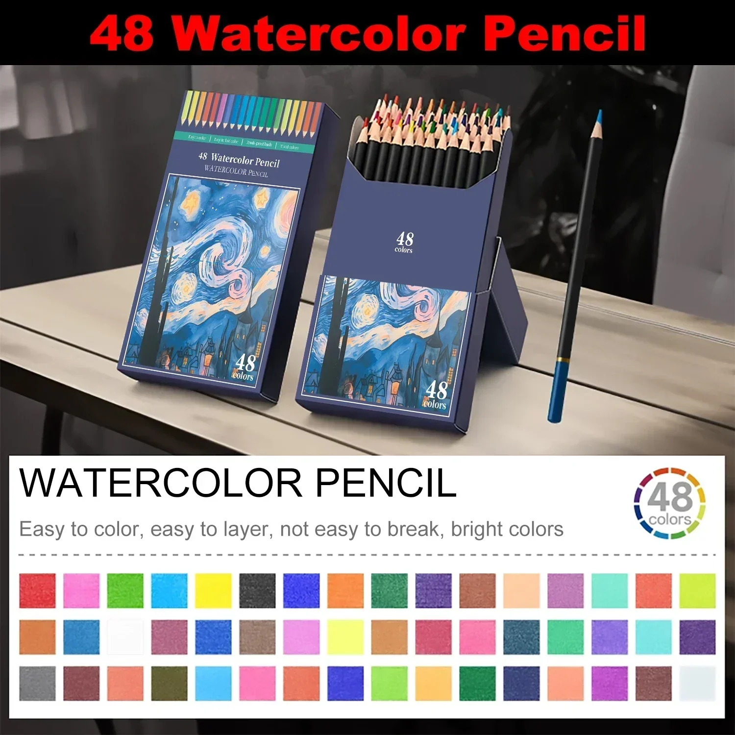 Aquarellbuntstifte Set – Weiche Mine Mit Lebendigen Farben Zum Ausmalen Und Zeichnen Für Erwachsene Aquarellbuntstifte Set – Weiche Mine Mit Lebendigen Farben Zum Ausmalen Und Zeichnen Für Erwachsene - Image 16