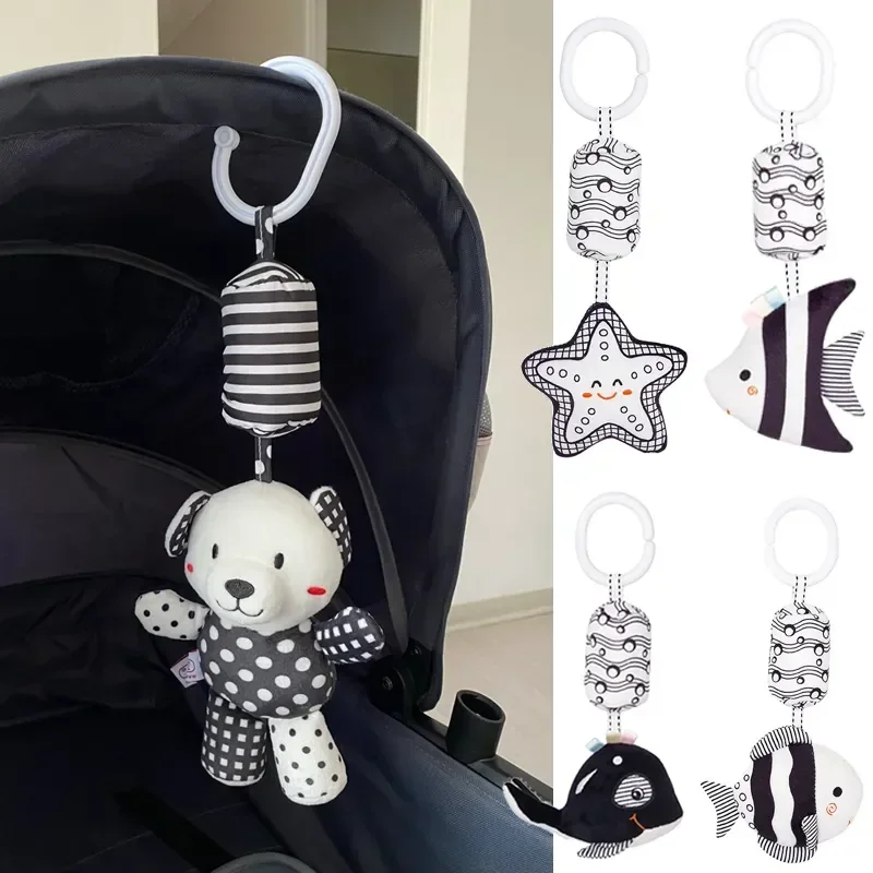 Kinderwagen Bett Hängende Glocke Plüsch Puppe Baby, Kleinkind Rasseln Neugeborenen Schwarz Weiß Visuelle Greifen Fähigkeit Training Spielzeug Pinter Matt Kinderwagen Bett Hängende Glocke Plüsch Puppe Baby, Kleinkind Rasseln Neugeborenen Schwarz Weiß Visuelle Greifen Fähigkeit Training Spielzeug Pinter Matt