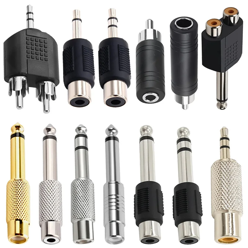 5Er-Set 6,35-Mm-Audioadapter – Mono-/Stereo-Klinkenadapter Auf Rca-Buchse Für Lautsprecher, Verstärker &Amp; Audiogeräte 6,35 Mm Adapter