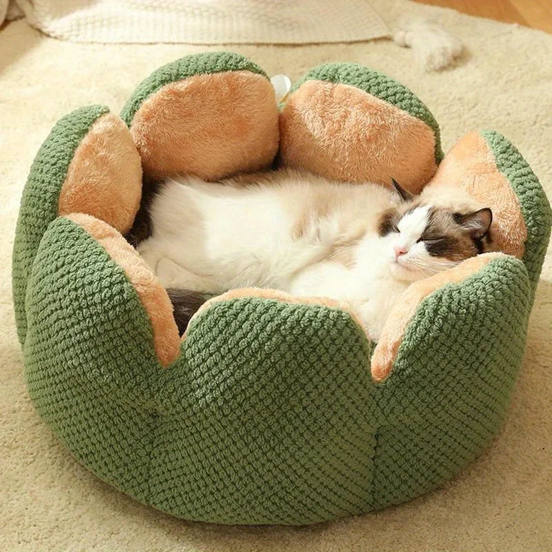 Petal Shaped Pet Bed, Plush Round Dog &Amp; Cat Cushion Mat With Knitted Texture, Ultra Soft Warm Nest For Kittens Puppies In Winter Petal Shaped Pet Bed, Plush Round Dog &Amp; Cat Cushion Mat With Knitted Texture, Ultra Soft Warm Nest For Kittens Puppies In Winter - Image 36