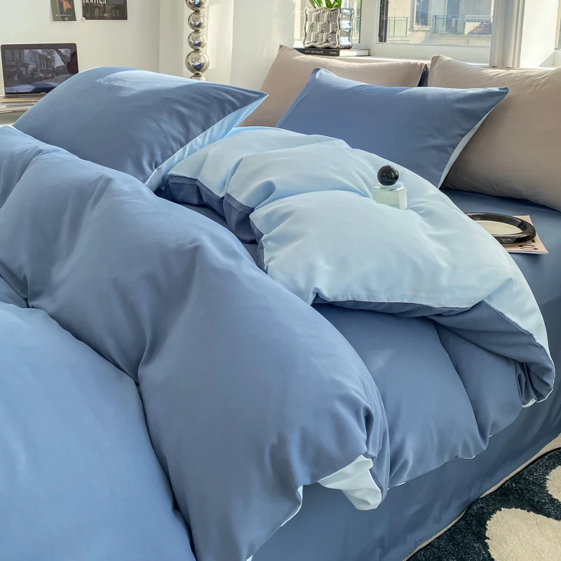 Ins Style Solid Color Duvet Cover Set Washed Cotton Bedclothes Comforter Cover Pillowcase Soft Bedding Sets Quilt Covers 220X240 Ins Style Solid Color Duvet Cover Set Washed Cotton Bedclothes Comforter Cover Pillowcase Soft Bedding Sets Quilt Covers 220X240 - Image 16