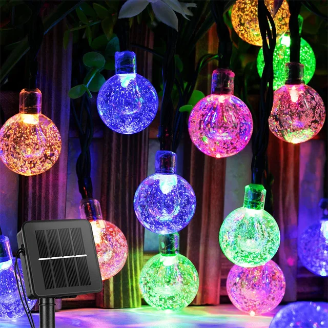 Solar Lichterketten Im Freien Led Kristall Kugel Lichter Wasserdicht Solar Girlanden Lichterkette Für Garten Weihnachten Outdoor-Dekor Solar Lichterketten Im Freien Led Kristall Kugel Lichter Wasserdicht Solar Girlanden Lichterkette Für Garten Weihnachten Outdoor-Dekor - Image 9