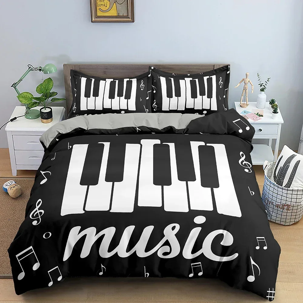 Musik Bettwäsche Set Klavier Tastatur Musik Note Bettbezug Queen Size Bettwäsche Tröster Mikrofaser Gitarre Polyester Bettwäsche Sets Musik Bettwäsche Set Klavier Tastatur Musik Note Bettbezug Queen Size Bettwäsche Tröster Mikrofaser Gitarre Polyester Bettwäsche Sets