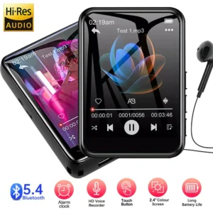 8-128G 2,4 Zoll Touchscreen MP3 Player Bluetooth5.4 Tragbare HiFi Musik Player MP3 Video Wiedergabe Voice Recorder eingebaute Sprechen