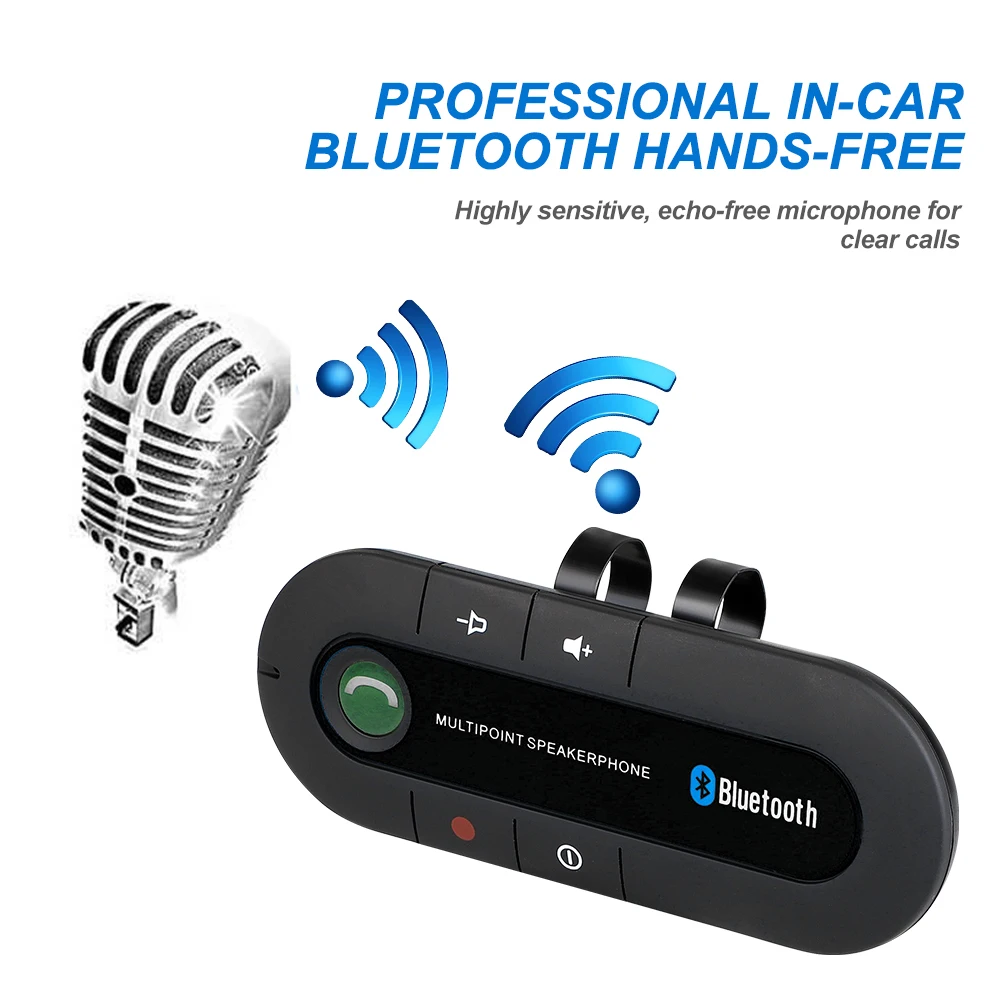 Bluetooth Freisprecheinrichtung Fürs Auto – Kabelloser Lautsprecher Mit Sonnenblenden-Clip, Mp3-Player Und Stereo-Audio Bluetooth Freisprecheinrichtung Fürs Auto – Kabelloser Lautsprecher Mit Sonnenblenden-Clip, Mp3-Player Und Stereo-Audio - Image 5