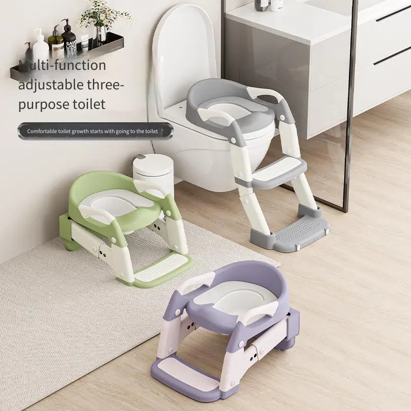 Kids Toilet Step Stool Potty Training Seat With Ladder Boys Girls Baby Toilet Seat Adjustable Step-On Stool For Adult Toilet Kids Toilet Step Stool Potty Training Seat With Ladder Boys Girls Baby Toilet Seat Adjustable Step-On Stool For Adult Toilet - Image 4