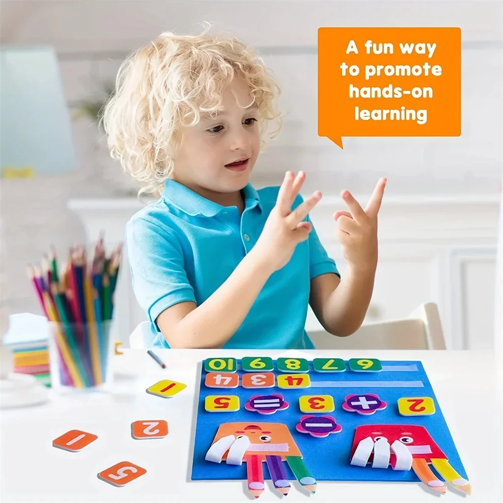 Felt Learning Board Children Toys Educational Diy Toy Addition Subtraction Finger Arithmetic Teaching Enlightenment Board Felt Learning Board Children Toys Educational Diy Toy Addition Subtraction Finger Arithmetic Teaching Enlightenment Board - Image 4