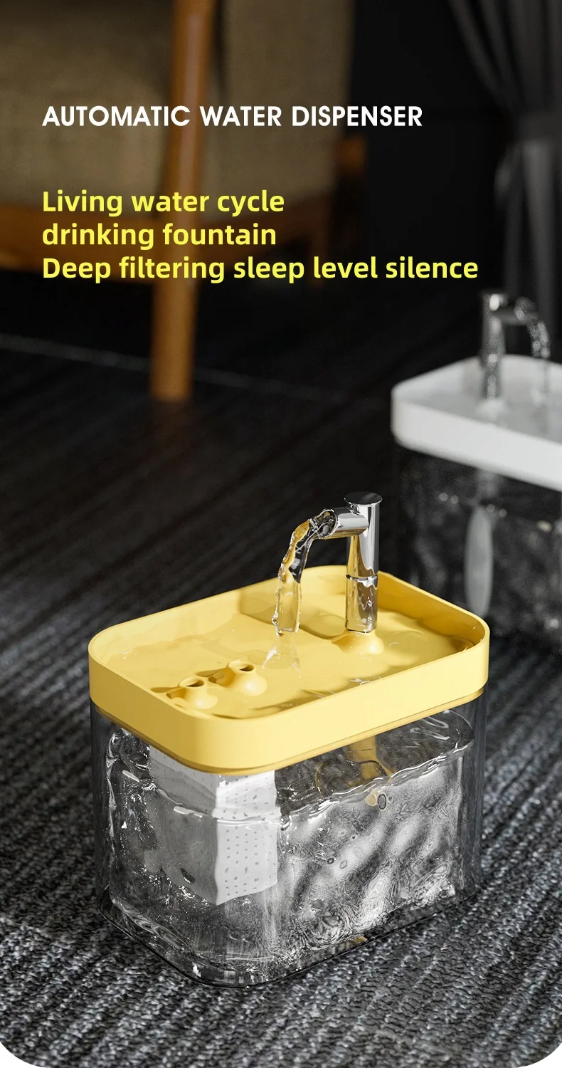 1.5L Cat Water Circulation Fountain Auto Filter Pet Cat Drinker Usb Dog Water Basin Feeding Bowl Pet Supplies 1.5L Cat Water Circulation Fountain Auto Filter Pet Cat Drinker Usb Dog Water Basin Feeding Bowl Pet Supplies - Image 12