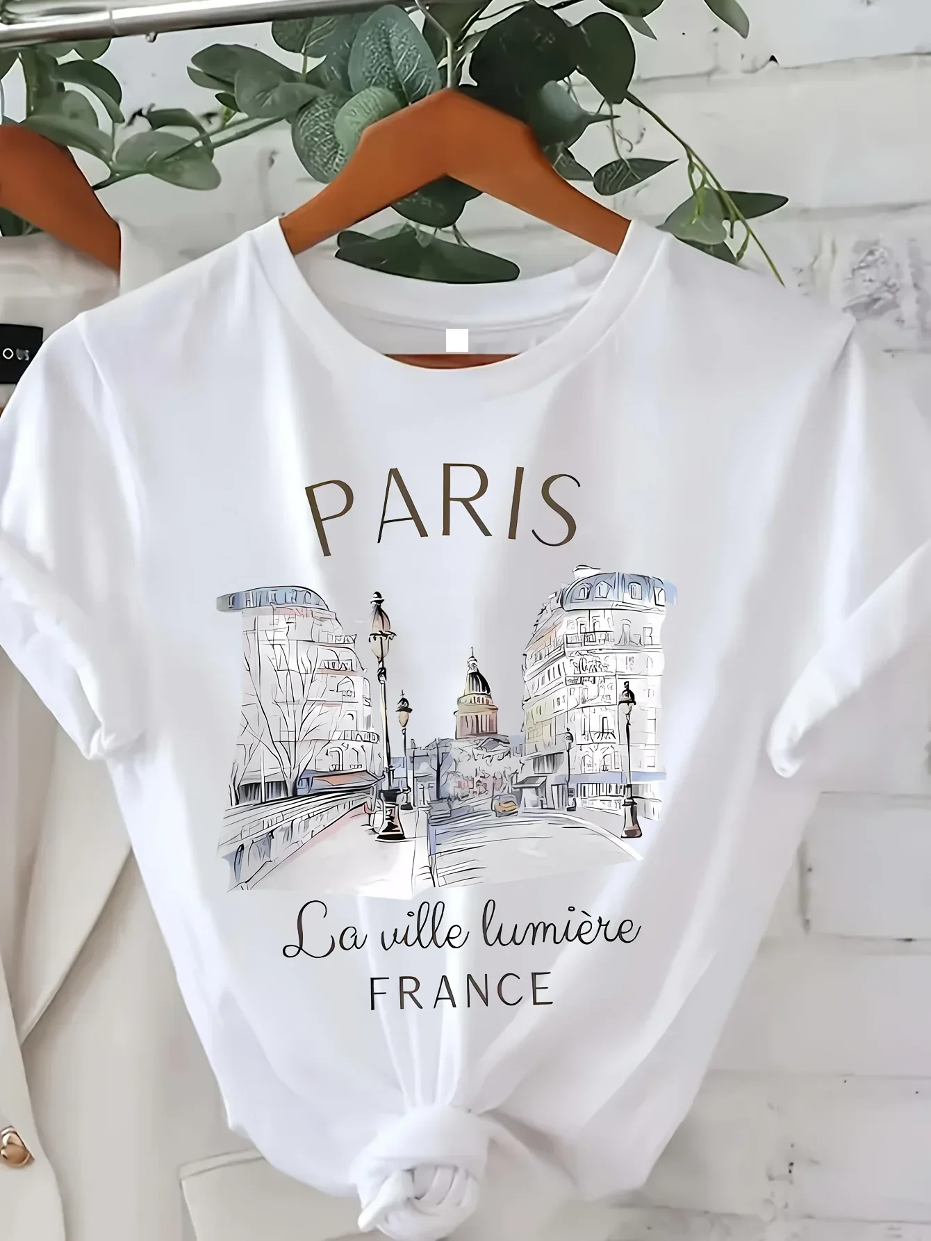 Paris Damen-T-Shirt Mit Aufdruck, Kurzärmelig, Rundhalsausschnitt, Lässiges Oberteil Für Sommer Und Frühling, Damenbekleidung Paris Damen-T-Shirt Mit Aufdruck, Kurzärmelig, Rundhalsausschnitt, Lässiges Oberteil Für Sommer Und Frühling, Damenbekleidung - Image 7