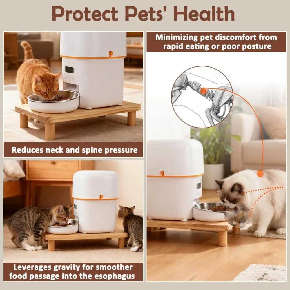 Cat Food Stand For Automatic Feeder&Amp;Tradition Bowls,Elevated Cat Food Table Station,Relieves Spine And Joints Noticeably On Pets Cat Food Stand For Automatic Feeder&Amp;Tradition Bowls,Elevated Cat Food Table Station,Relieves Spine And Joints Noticeably On Pets - Image 12
