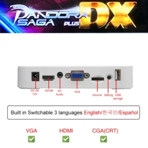 Pandora Saga DX Plus 3000 horizontal + 516 vertical Games, 3 Sides Cocktail, Arcade PCB, Jamma Pandora Box, USB Trackball, CRT
