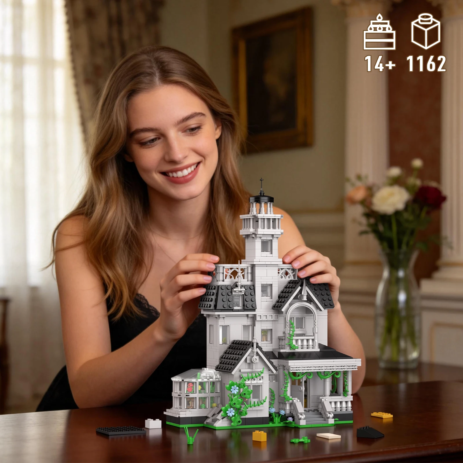 1162 Magisches Haus Modellbausatz Moc Bausteine Mit Beleuchtung Schloss-Konstruktionsspielzeug Für Erwachsene Unisex Heimdekoration Geschenke 1162 Magisches Haus Modellbausatz Moc Bausteine Mit Beleuchtung Schloss-Konstruktionsspielzeug Für Erwachsene Unisex Heimdekoration Geschenke - Image 2