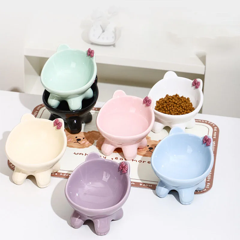 Ceramic Tilted Cat Food Bowl Elevated Cat Bowl Ergonomic Cat Food Dish Anti Vomiting Raised Cat Food Bowl Non Slip For Cats Dog Ceramic Tilted Cat Food Bowl Elevated Cat Bowl Ergonomic Cat Food Dish Anti Vomiting Raised Cat Food Bowl Non Slip For Cats Dog - Image 3