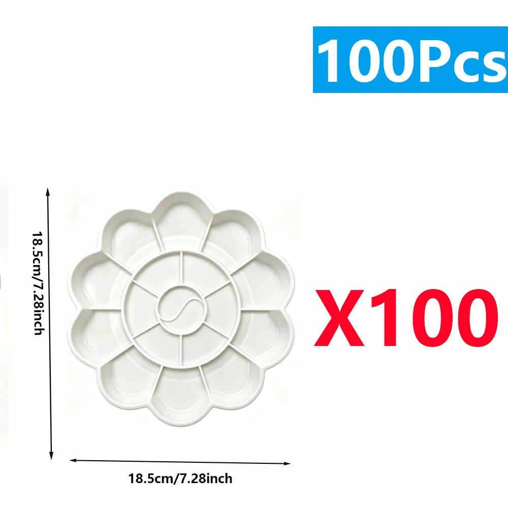 1–100 Stück Farbpalette Kunststoff Weiß – Runde Wiederverwendbare Farbschalen Für Schule, Diy Und Kunst 1–100 Stück Farbpalette Kunststoff Weiß – Runde Wiederverwendbare Farbschalen Für Schule, Diy Und Kunst - Image 13