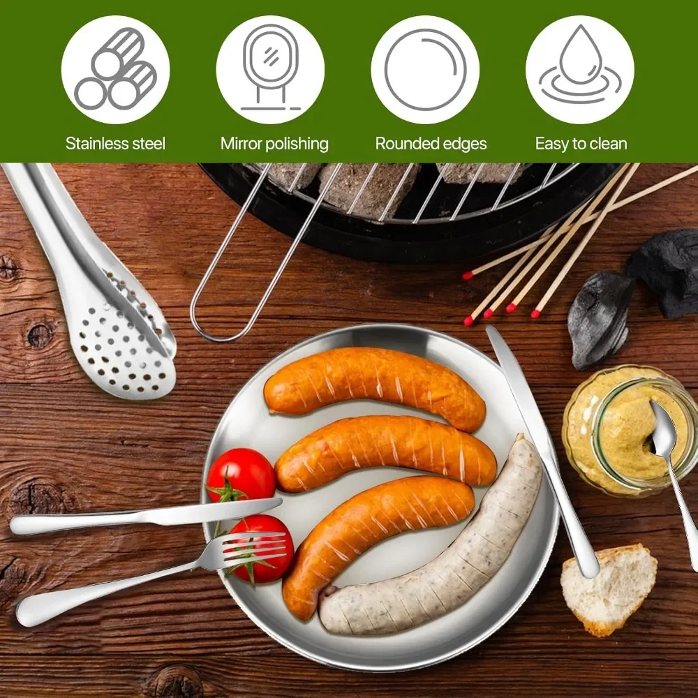 20-Teiliges Camping Besteckset – Tragbares Outdoor-Besteck Mit Messern, Gabeln, Löffeln Und Tellern 20-Teiliges Camping Besteckset – Tragbares Outdoor-Besteck Mit Messern, Gabeln, Löffeln Und Tellern - Image 3