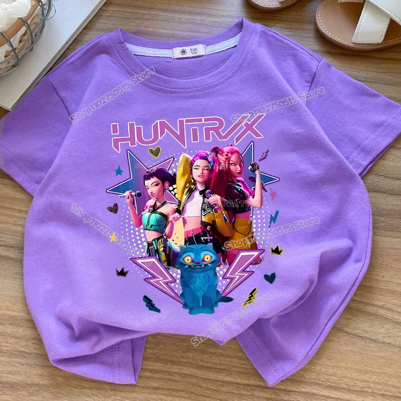Summre Girl Kpop Demon Hunters Kleidung Rumi Mira Zoey Kurzarm-T-Shirt Für Kinder, Sommer, Lässige Oberteile, Cartoon-T-Shirt Aus Baumwolle Für Kleinkinder Summre Girl Kpop Demon Hunters Kleidung Rumi Mira Zoey Kurzarm-T-Shirt Für Kinder, Sommer, Lässige Oberteile, Cartoon-T-Shirt Aus Baumwolle Für Kleinkinder - Image 24