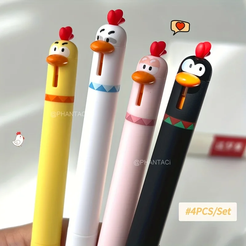 4 Stück Schreibstift, Süßer Und Lustiger Styling-Stift, Kreativer Rotierender Gelstift, Huhn-Press-Gelstift, 0,5 Mm, Schwarz, Bürobedarf 4 Stück Schreibstift, Süßer Und Lustiger Styling-Stift, Kreativer Rotierender Gelstift, Huhn-Press-Gelstift, 0,5 Mm, Schwarz, Bürobedarf - Image 7