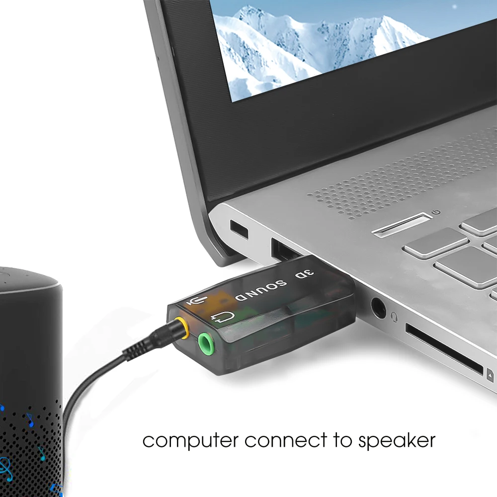 Externe Usb-Soundkarte Mini – Usb Auf 3,5-Mm-Audioadapter Für Hifi-Stereo, Lautsprecher, Laptop &Amp; Headsets Externe Usb-Soundkarte Mini – Usb Auf 3,5-Mm-Audioadapter Für Hifi-Stereo, Lautsprecher, Laptop &Amp; Headsets - Image 3