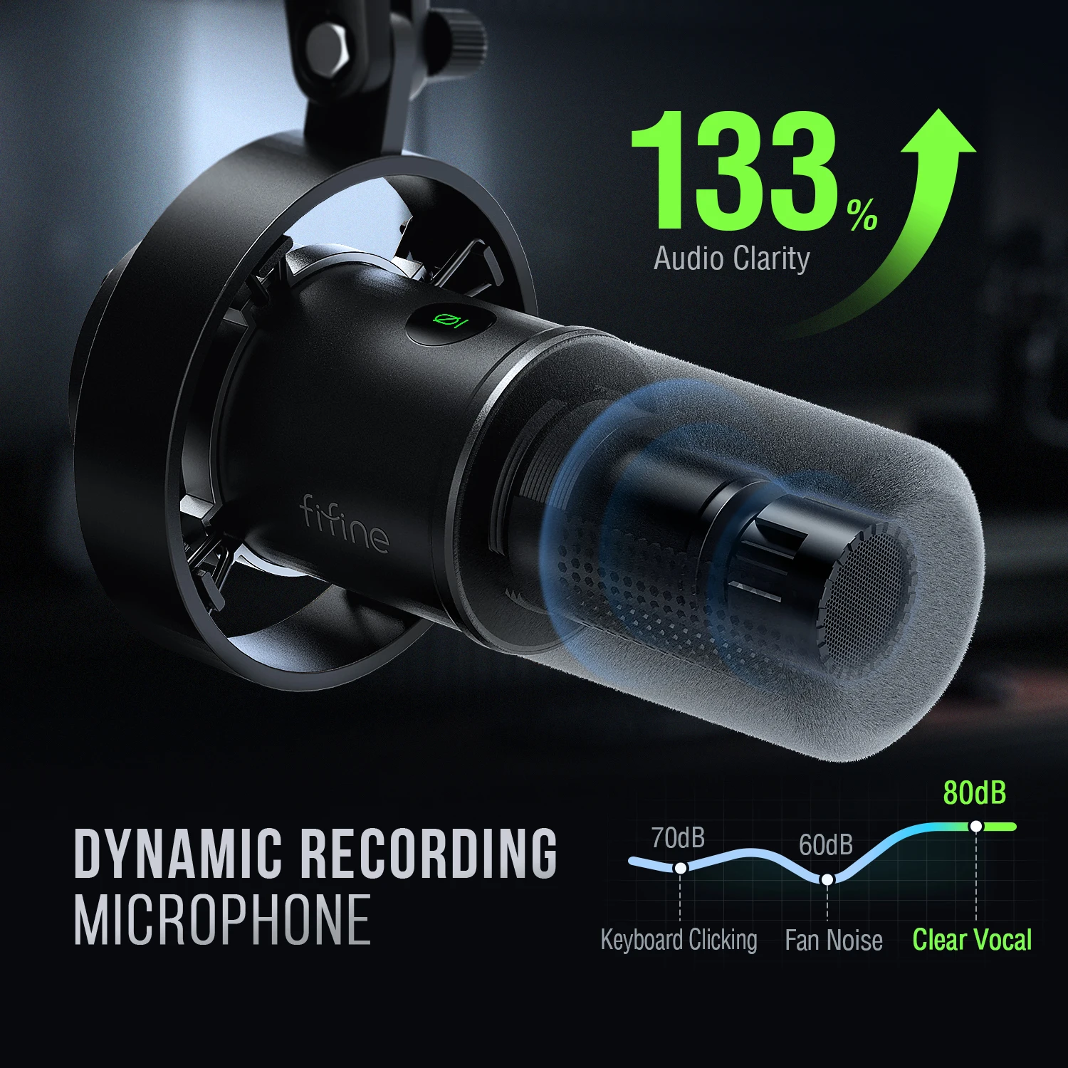 Fifine K688 Usb/Xlr-Dynamikmikrofon Mit Stoßdämpferhalterung, Touch-Stummschaltung, Kopfhöreranschluss &Amp; Lautstärkeregler Für Pc Fifine K688 Usb/Xlr-Dynamikmikrofon Mit Stoßdämpferhalterung, Touch-Stummschaltung, Kopfhöreranschluss &Amp; Lautstärkeregler Für Pc - Image 2