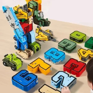 Assemble Robots Transformation Action Figure Car Model Deformation Number Letters Alphabet Math Educational Children Toys