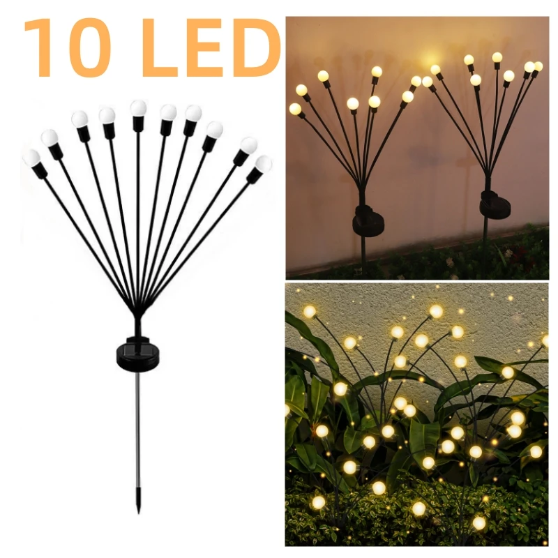 6/8/10 Led Solarbetriebene Gartenleuchten Glühwürmchen-Lichter Für Den Außenbereich, Wasserdicht, Lebendige Schwankende Lichter Für Terrassen-Wegendekoration 6/8/10 Led Solarbetriebene Gartenleuchten Glühwürmchen-Lichter Für Den Außenbereich, Wasserdicht, Lebendige Schwankende Lichter Für Terrassen-Wegendekoration - Image 12