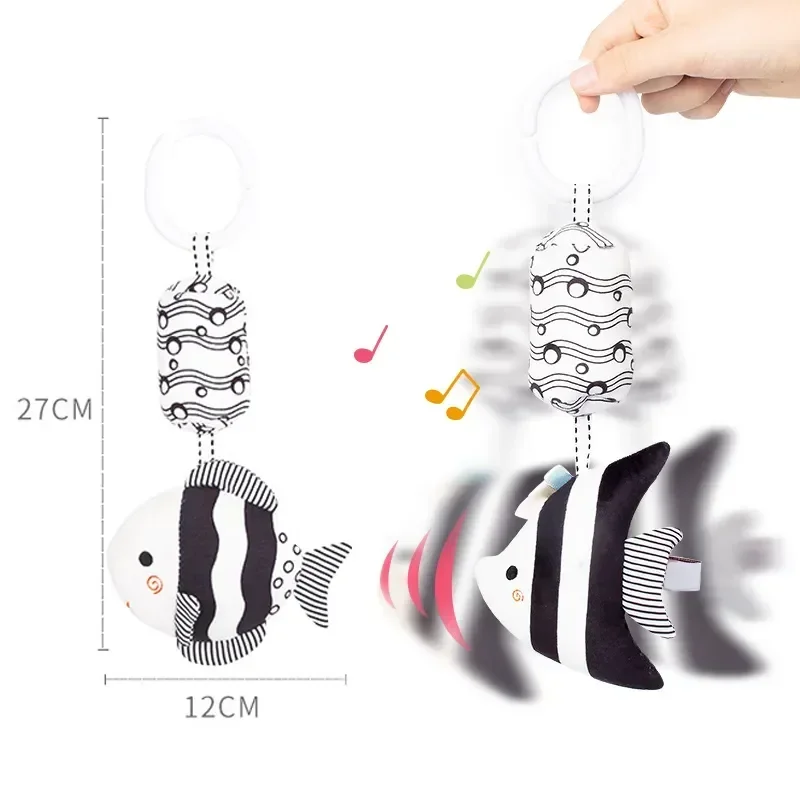 Kinderwagen Bett Hängende Glocke Plüsch Puppe Baby, Kleinkind Rasseln Neugeborenen Schwarz Weiß Visuelle Greifen Fähigkeit Training Spielzeug Pinter Matt Kinderwagen Bett Hängende Glocke Plüsch Puppe Baby, Kleinkind Rasseln Neugeborenen Schwarz Weiß Visuelle Greifen Fähigkeit Training Spielzeug Pinter Matt - Image 3