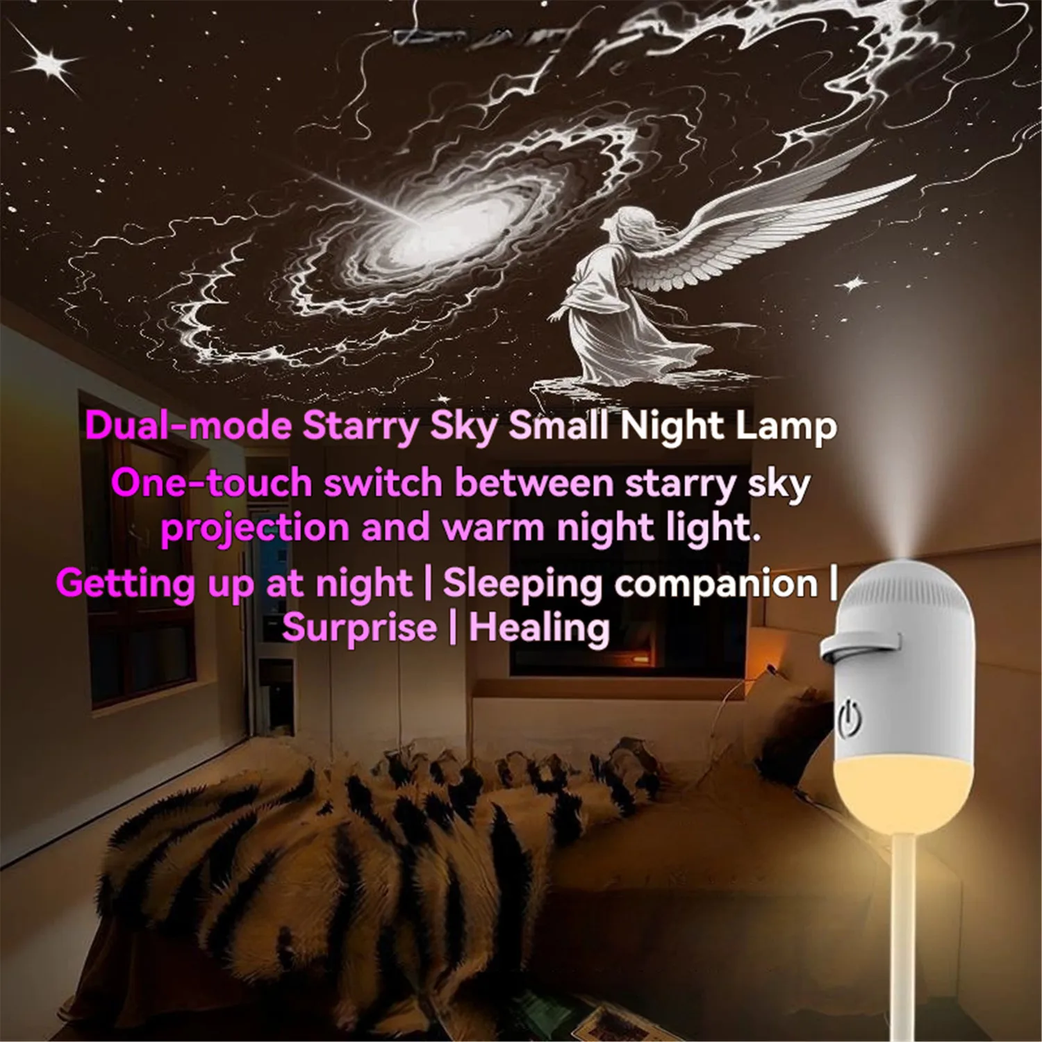 2-In-1 Mini-Galaxie-Sternprojektor – Led-Sternenhimmel-Nachtlicht Und Ambientelampe Für Schlafzimmer &Amp; Entspannte Raumdekoration 2-In-1 Mini-Galaxie-Sternprojektor – Led-Sternenhimmel-Nachtlicht Und Ambientelampe Für Schlafzimmer &Amp; Entspannte Raumdekoration - Image 3