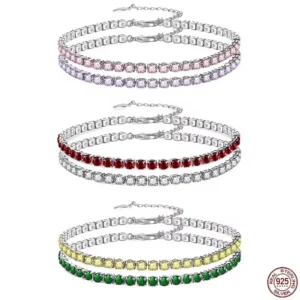 Neues funkelndes modisches Damen-Tennis-Zirkon-Armband aus 925er Sterlingsilber, originelles leichtes Luxus-Armband, Hochzeitsschmuck, Geschenk