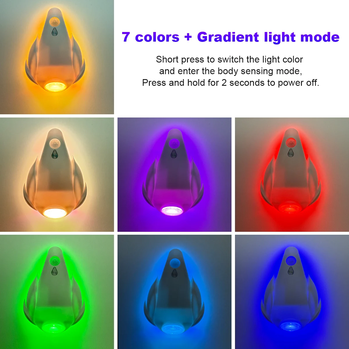 Rgb Smart Motion Sensor Nachtlicht, Toilettensitzlichter, Usb Wiederaufladbare 8-Farben-Lampe Für Sommerkorridor Wc Camping Home Decor Rgb Smart Motion Sensor Nachtlicht, Toilettensitzlichter, Usb Wiederaufladbare 8-Farben-Lampe Für Sommerkorridor Wc Camping Home Decor - Image 6