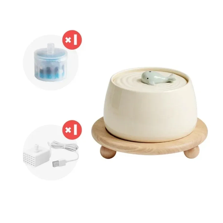 Ceramic Water Fountain Cat Charging Pet Water Feeders Dogs Automatic Circulating Filtration Flow Water Dispenser Cat Accessories Ceramic Water Fountain Cat Charging Pet Water Feeders Dogs Automatic Circulating Filtration Flow Water Dispenser Cat Accessories - Image 8