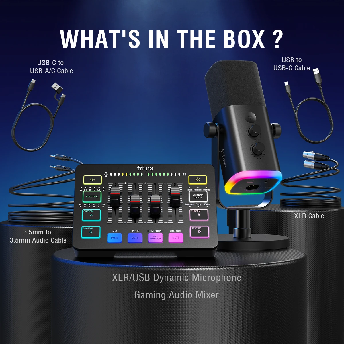 Fifine Ampligame Ks5 Podcast-Kit Mit Rgb-Audiomischer &Amp; Dynamischem Mikrofon – Streaming-Studio-Set Für Pc, Gaming &Amp; Aufnahmen Fifine Ampligame Ks5 Podcast-Kit Mit Rgb-Audiomischer &Amp; Dynamischem Mikrofon – Streaming-Studio-Set Für Pc, Gaming &Amp; Aufnahmen - Image 6