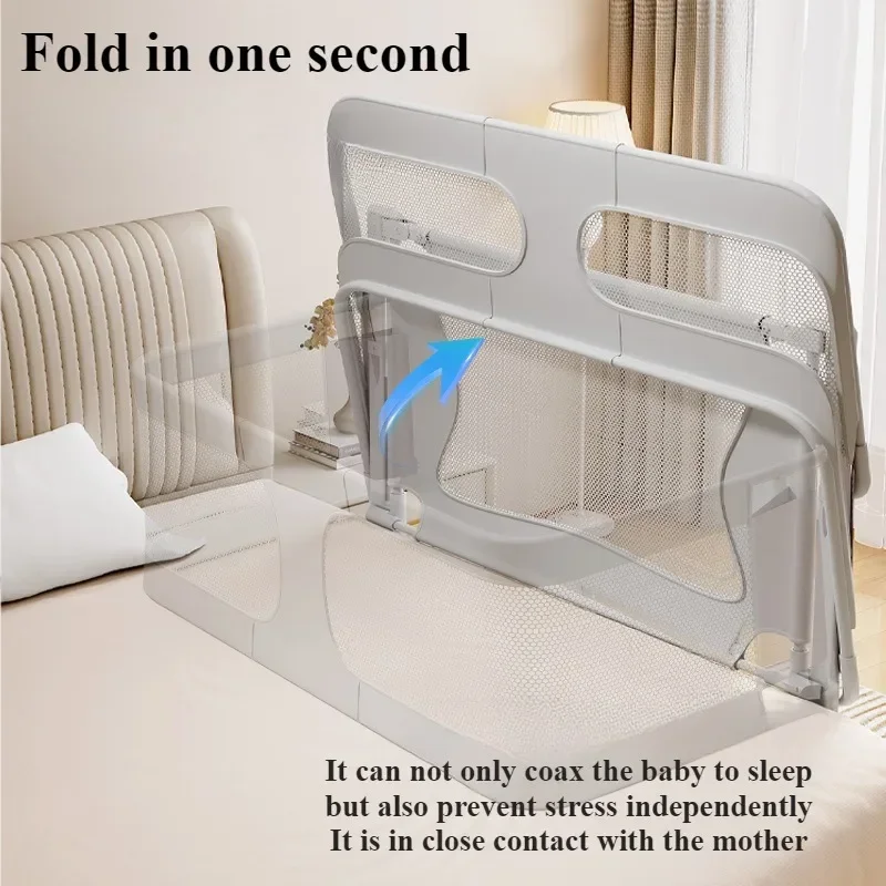 Baby-Nachttisch-Stubenwagen, Faltbare Bettseite, Baby-Stubenwagen, Tragbares Kinderbett, Atmungsaktives Und Sichtbares Netzfenster, Weicher, Waschbarer Liner-Abdeckung Baby-Nachttisch-Stubenwagen, Faltbare Bettseite, Baby-Stubenwagen, Tragbares Kinderbett, Atmungsaktives Und Sichtbares Netzfenster, Weicher, Waschbarer Liner-Abdeckung - Image 2