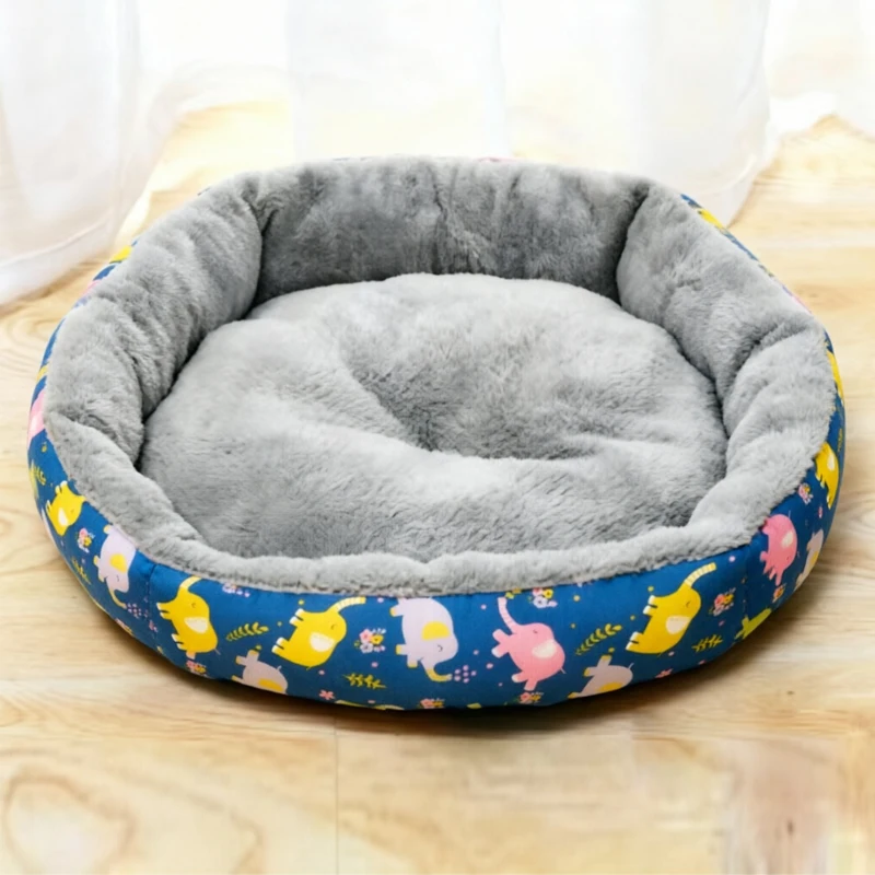 Rundes Cord-Katzenbett, Weiches Und Warmes Haustierbett Rundes Cord-Katzenbett, Weiches Und Warmes Haustierbett - Image 18