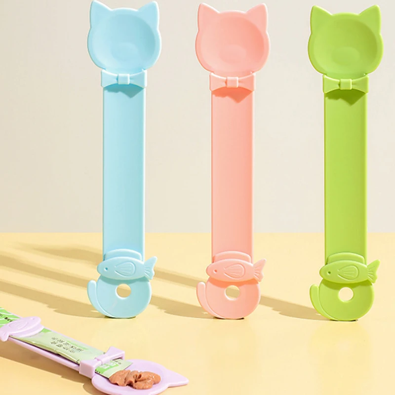 Katze Streifen Feeder Löffel Langen Griff Katzenfutter Streifen Squeezer Haustier Fleisch Schlamm Behandeln Abgabe Löffel Für Katzen Pet Liefert Katze Streifen Feeder Löffel Langen Griff Katzenfutter Streifen Squeezer Haustier Fleisch Schlamm Behandeln Abgabe Löffel Für Katzen Pet Liefert - Image 2