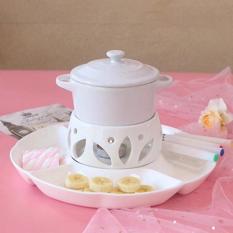 Keramik 220Ml Mini-Fondue-Set Mit Dip-Gabeln &Amp; Tablett Für Schokolade, Käse, Eiscreme, Party-Desserts Und Kerzenherstellung Keramik 220Ml Mini-Fondue-Set Mit Dip-Gabeln &Amp; Tablett Für Schokolade, Käse, Eiscreme, Party-Desserts Und Kerzenherstellung - Image 7