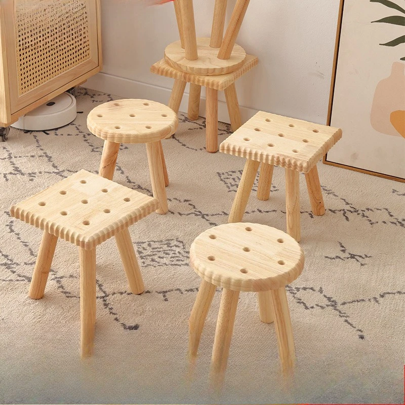 Creative All Solid Wood Small Stool Modern Shoe Stool Kindergarten Original Wood Color Stools Children'S Home Small Stools Creative All Solid Wood Small Stool Modern Shoe Stool Kindergarten Original Wood Color Stools Children'S Home Small Stools
