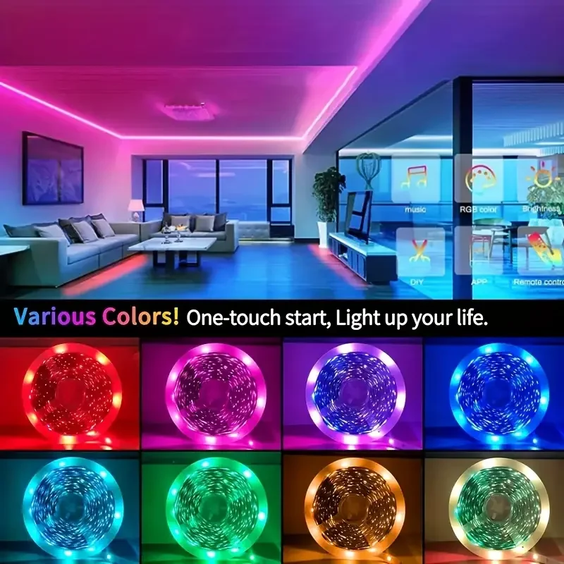1–40 M Rgb Led Streifen 5V Usb – Musik-Synchronisation Mit Fernbedienung Für Zimmer, Tv Und Party 1–40 M Rgb Led Streifen 5V Usb – Musik-Synchronisation Mit Fernbedienung Für Zimmer, Tv Und Party - Image 2